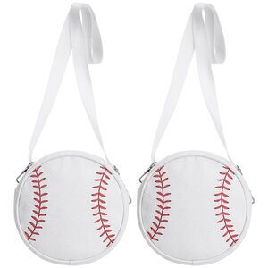 5049 2 Pack Baseball Crossbody Bags Crossbody Purses Mom Canvas Round